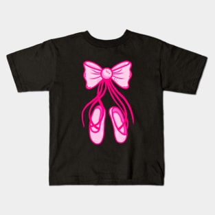 Pink Ballet Pointe Shoes Kids T-Shirt